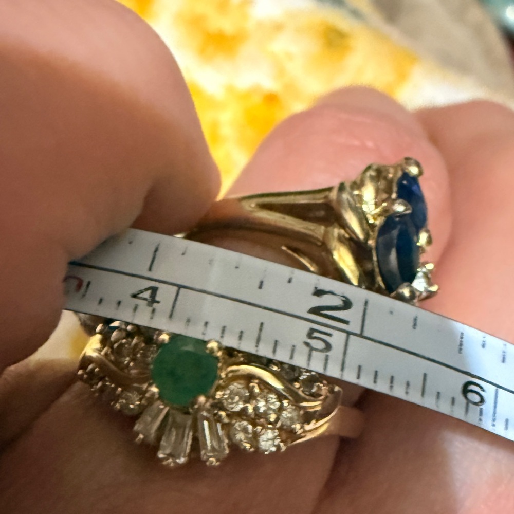 Vintage 1980s Ballerina 10kt Gold Emerald & Diamond Cluster Ring ACC8 .95.ctw - Picture 16 of 17